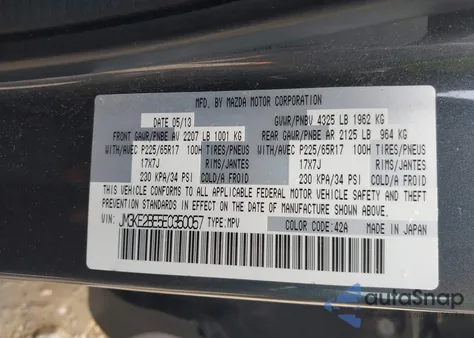 2014 Mazda Cx-5 Sport из США, поврежденный, VIN JM3KE2BE5E0350057